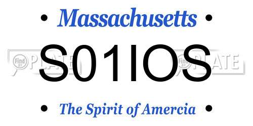 S01IOS Massachusetts License Plate