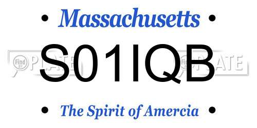 S01IQB Massachusetts License Plate