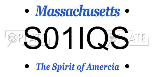 S01IQS Massachusetts License Plate
