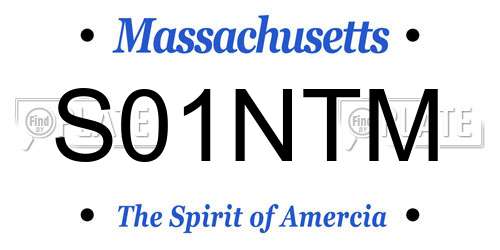 S01NTM Massachusetts License Plate