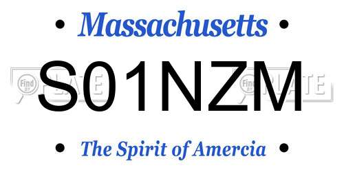 S01NZM Massachusetts License Plate
