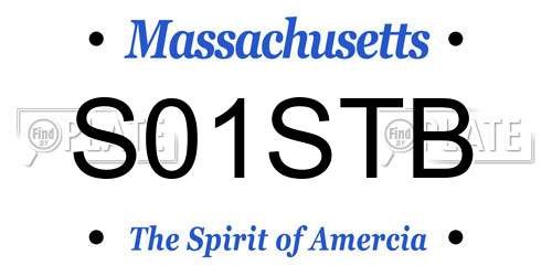 S01STB Massachusetts License Plate