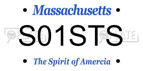 S01STS Massachusetts License Plate