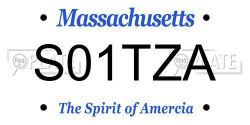 S01TZA Massachusetts License Plate