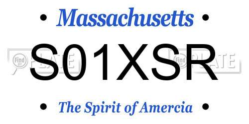 S01XSR Massachusetts License Plate