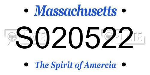 S020522 Massachusetts License Plate