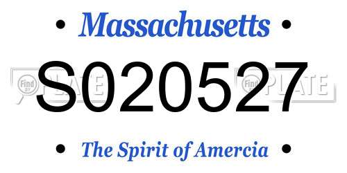 S020527 Massachusetts License Plate
