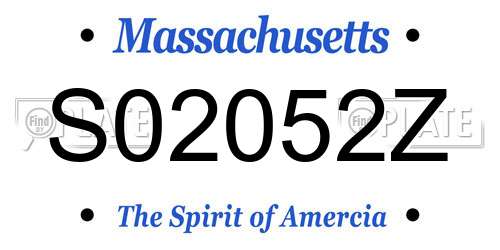 S02052Z Massachusetts License Plate