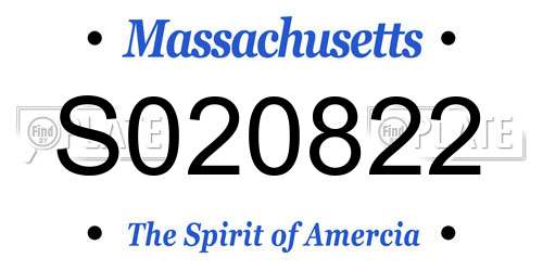 S020822 Massachusetts License Plate