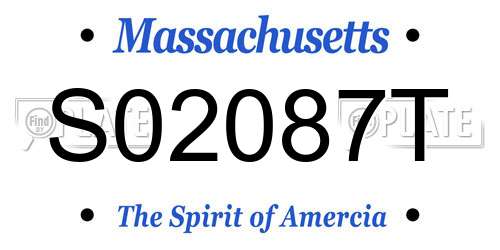 S02087T Massachusetts License Plate