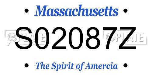 S02087Z Massachusetts License Plate