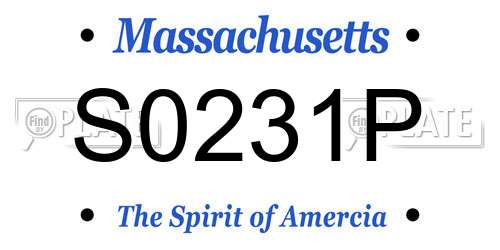 S0231P Massachusetts License Plate