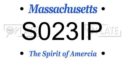 S023IP Massachusetts License Plate