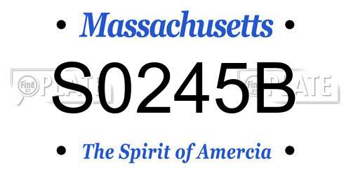 S0245B Massachusetts License Plate