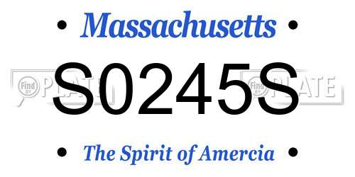 S0245S Massachusetts License Plate