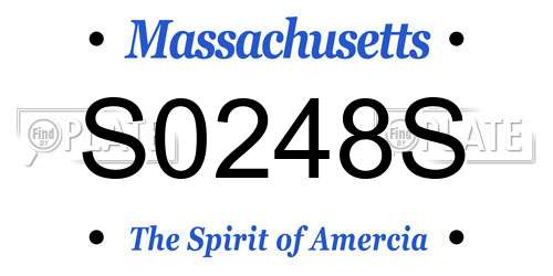 S0248S Massachusetts License Plate