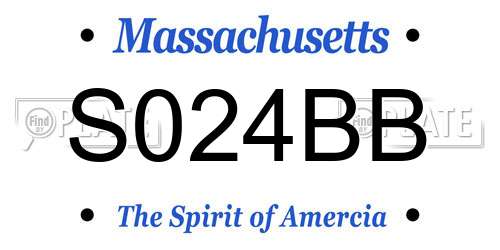 S024BB Massachusetts License Plate