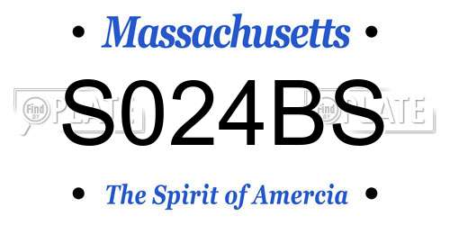 S024BS Massachusetts License Plate
