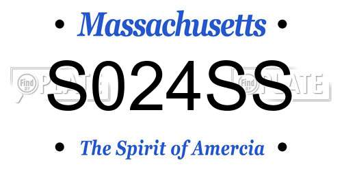 S024SS Massachusetts License Plate
