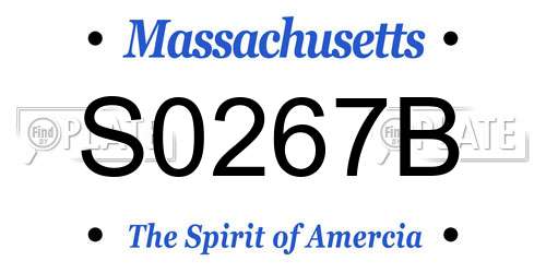 S0267B Massachusetts License Plate