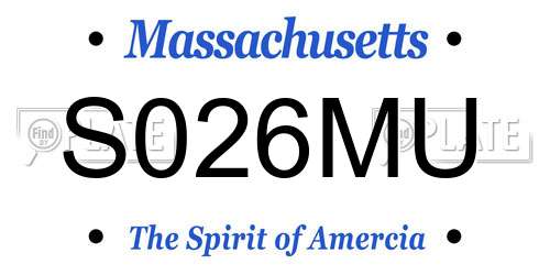 S026MU Massachusetts License Plate