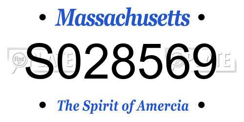S028569 Massachusetts License Plate