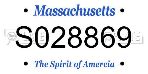 S028869 Massachusetts License Plate