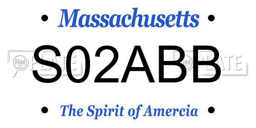 S02ABB Massachusetts License Plate