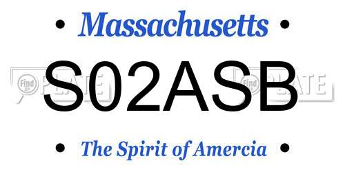 S02ASB Massachusetts License Plate