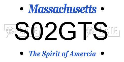 S02GTS Massachusetts License Plate