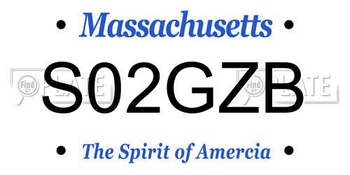 S02GZB Massachusetts License Plate