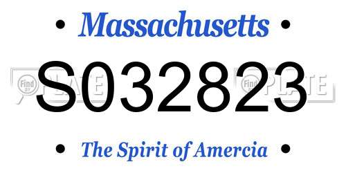 S032823 Massachusetts License Plate