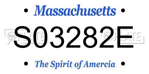S03282E Massachusetts License Plate