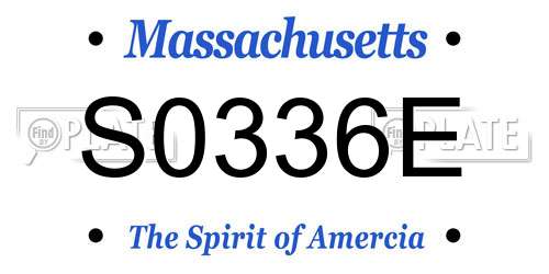 S0336E Massachusetts License Plate