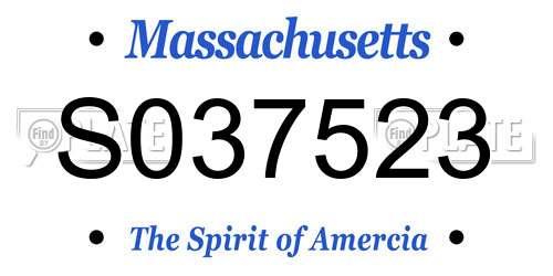 S037523 Massachusetts License Plate