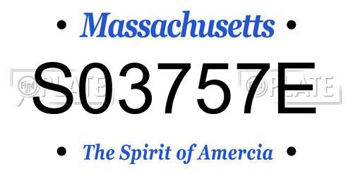 S03757E Massachusetts License Plate