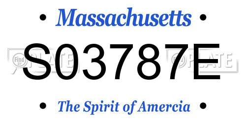 S03787E Massachusetts License Plate