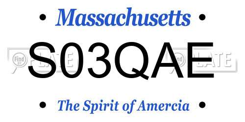 S03QAE Massachusetts License Plate