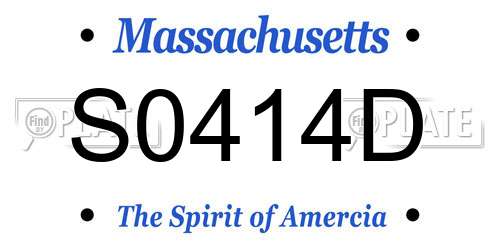 S0414D Massachusetts License Plate