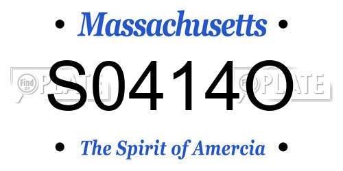 S0414O Massachusetts License Plate