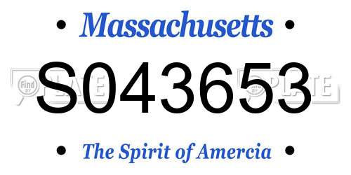 S043653 Massachusetts License Plate