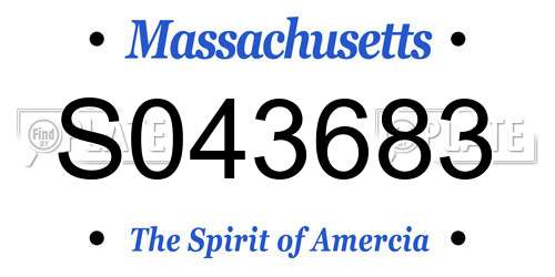 S043683 Massachusetts License Plate