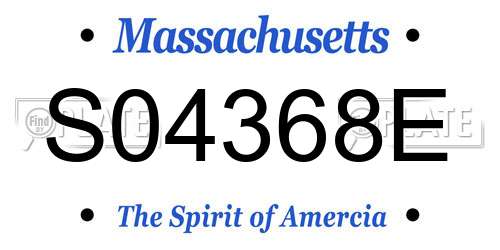 S04368E Massachusetts License Plate