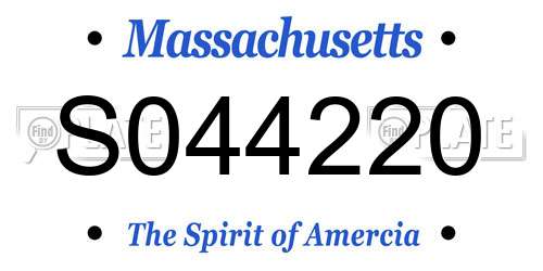 S044220 Massachusetts License Plate