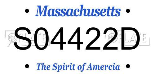 S04422D Massachusetts License Plate
