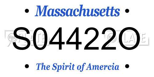 S04422O Massachusetts License Plate