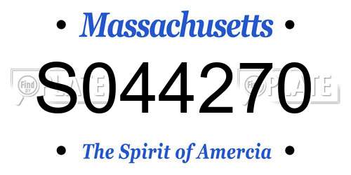 S044270 Massachusetts License Plate
