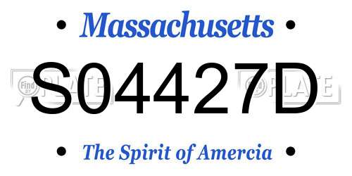 S04427D Massachusetts License Plate