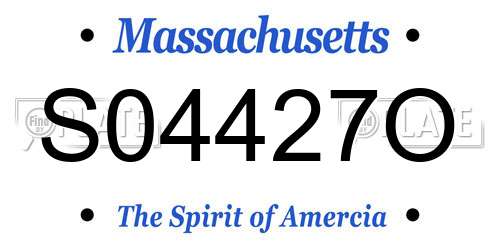 S04427O Massachusetts License Plate