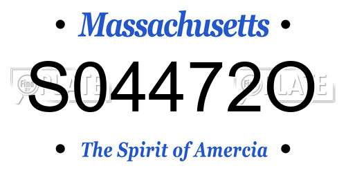 S04472O Massachusetts License Plate